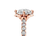 Rose gold Round Diamond Pave Band with Floral Prong Setting_42