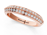Rose gold Round Diamond Pave Eternity Band with Milgrain Edging_22