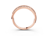Rose gold Round Diamond Pave Eternity Band with Milgrain Edging_24