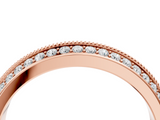 Rose gold Round Diamond Pave Eternity Band with Milgrain Edging_25