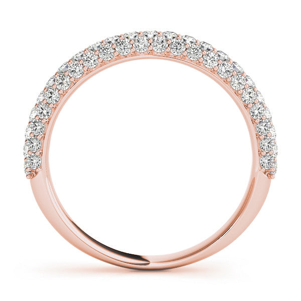 Rose gold Round Diamond Pave Eternity Band with Shared Prong Setting 1