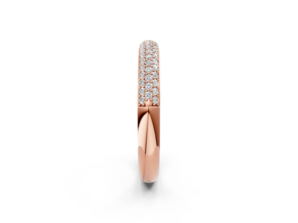 Rose gold Round Diamond Pave Eternity Band with Shared Prong Setting