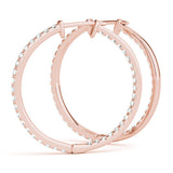 Rose gold Round Diamond Pave Hoop Earrings with Channel Setting 1