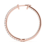 Rose gold Round Diamond Pave Hoop Earrings with Channel Setting 2