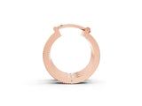 Rose gold Round Diamond Pave Hoop Earrings with Milgrain Edge_8