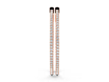 Rose gold Round Diamond Pave Hoop Earrings with Prong Setting_7