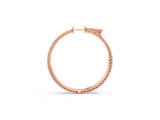 Rose gold Round Diamond Pave Hoop Earrings with Prong Setting_8