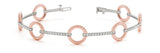 Rose gold Round Diamond Pave Link Bracelet with Rope Band and Four-Prong Setting