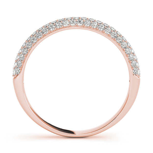 Rose gold Round Diamond Pave Set Eternity Band with Shared Prong Setting 1