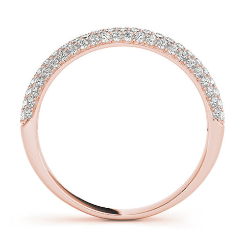 Rose gold Round Diamond Pave Set Eternity Band with Shared Prong Setting 1