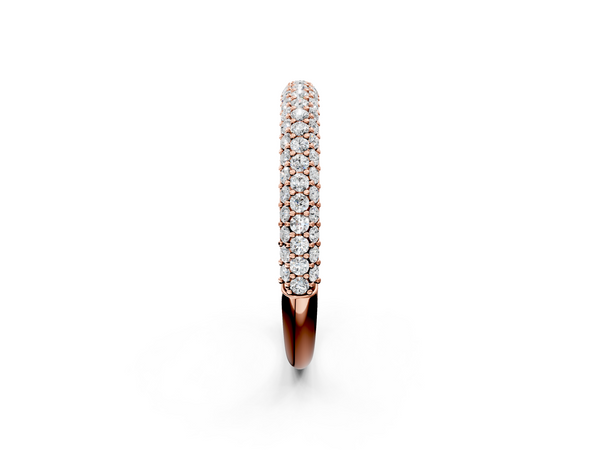 Rose gold Round Diamond Pavé Eternity Band with Shared Prong Setting