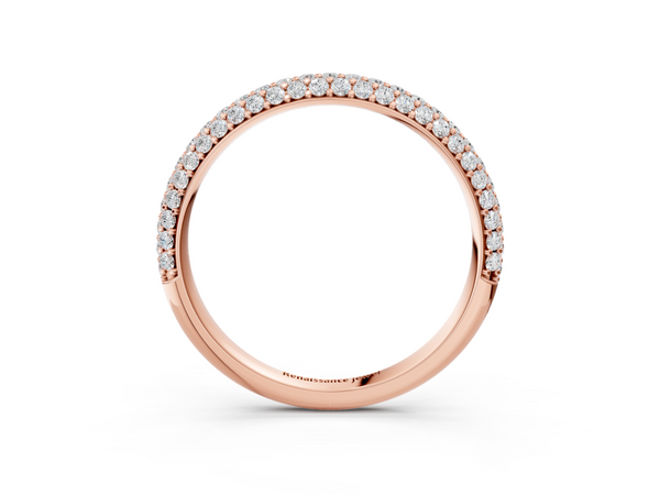Rose gold Round Diamond Pavé Eternity Band with Shared Prong Setting