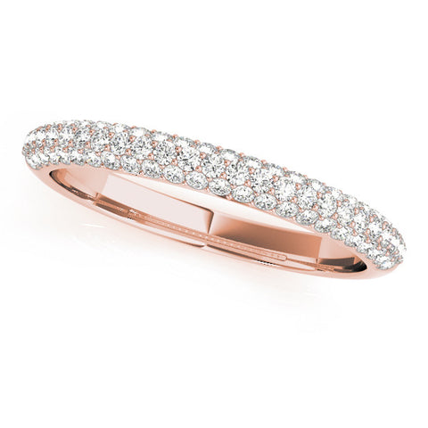 Rose gold Round Diamond Pave Set Eternity Band with Shared Prong Setting