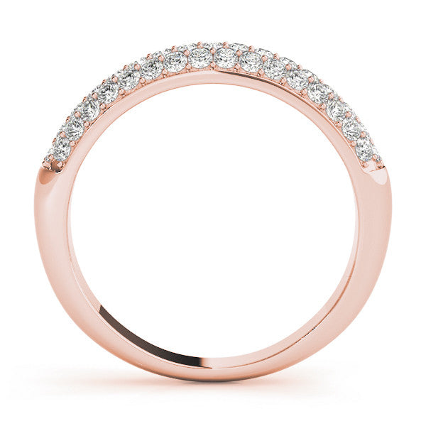 Rose gold Round Diamond Pave Set White Gold Eternity Band 1