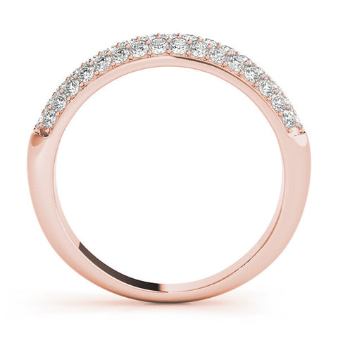 Rose gold Round Diamond Pave Set White Gold Eternity Band 1