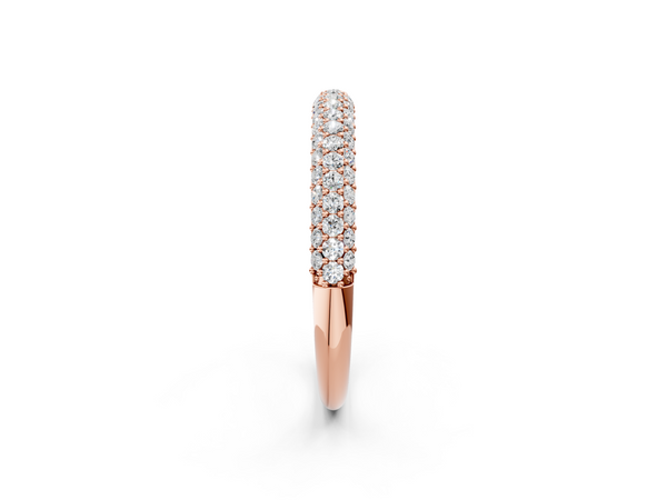 Rose gold Round Diamond Pave Set White Gold Eternity Band