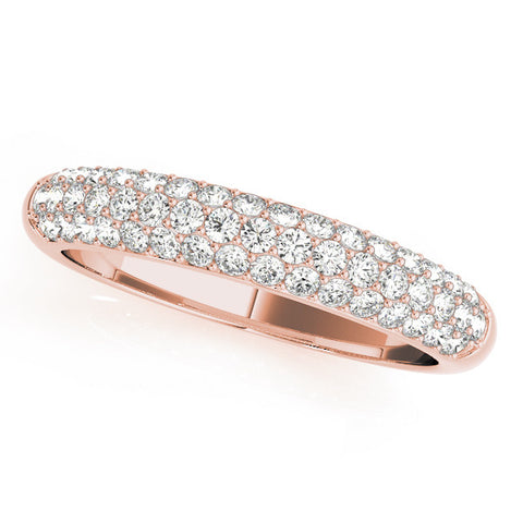 Rose gold Round Diamond Pave Set White Gold Eternity Band