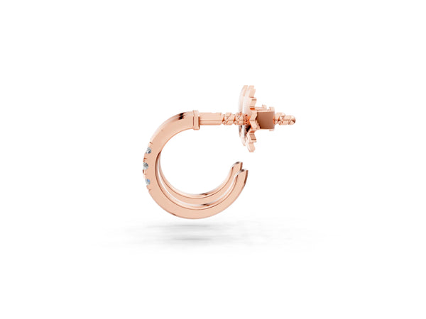 Rose gold Round Diamond Petite Huggie Hoop Earrings