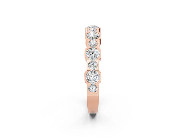 Rose gold Round Diamond Promise Ring with Round Diamond Accents