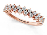 Rose gold Round Diamond Prong Set Chevron Band_10