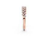 Rose gold Round Diamond Prong Set Chevron Band_11