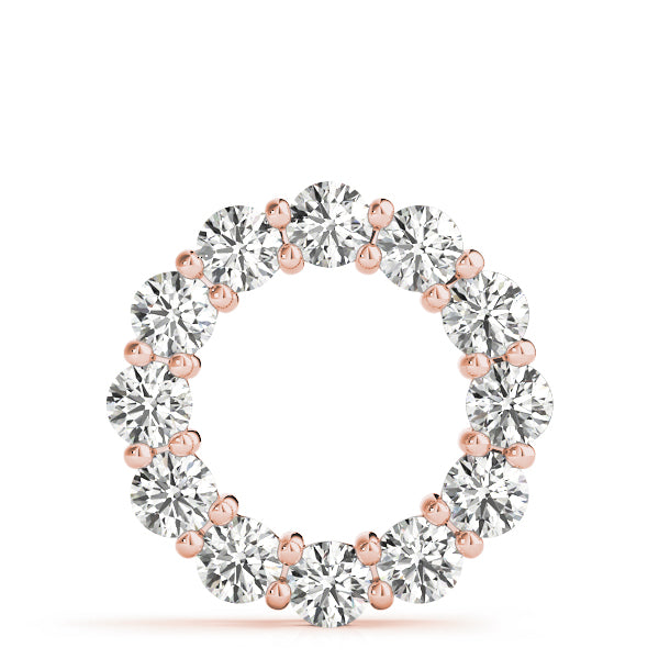 Rose gold Round Diamond Prong-Set Circle Pendant 1