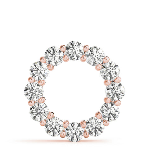 Rose gold Round Diamond Prong-Set Circle Pendant 1