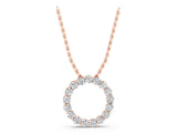 Rose gold Round Diamond Prong-Set Circle Pendant_15