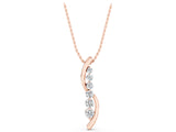 Rose gold Round Diamond Prong-Set Curved Pendant_7