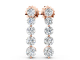Rose gold Round Diamond Prong Set Drop Earrings_5