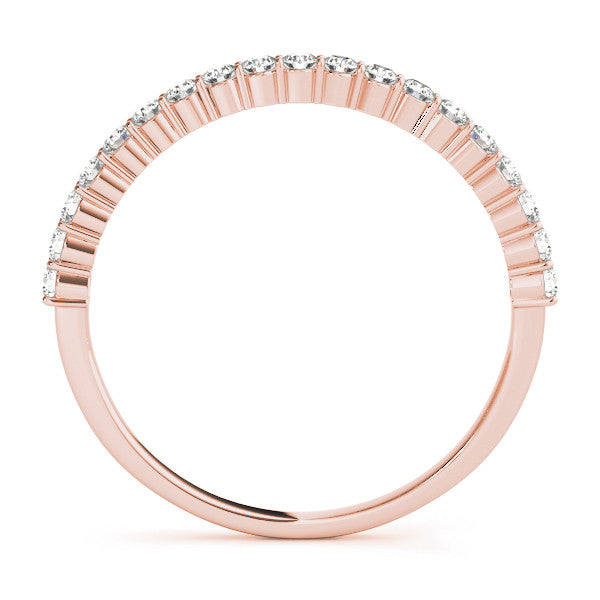 Rose gold Round Diamond Prong Set Eternity Band 1