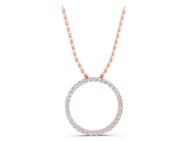 Rose gold Round Diamond Prong-Set Eternity Pendant
