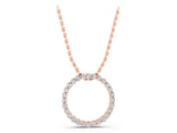 Rose gold Round Diamond Prong Set Eternity Pendant_7