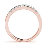 Rose gold Round Diamond Prong Set Half Eternity Band 2