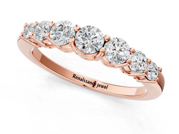 Rose gold Round Diamond Prong-Set Half-Eternity Band