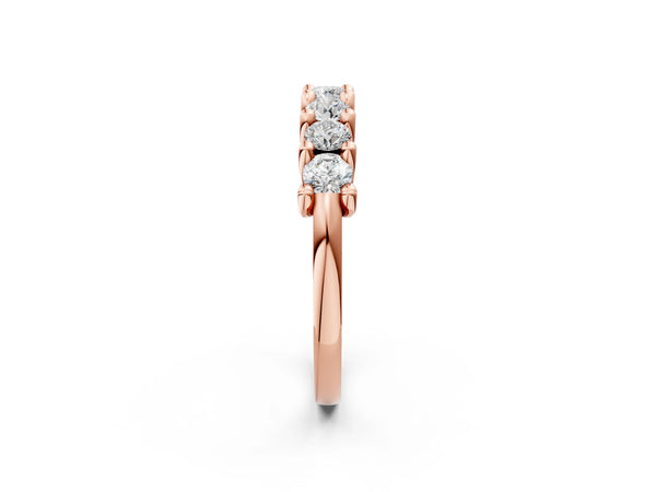 Rose gold Round Diamond Prong-Set Half Eternity Band