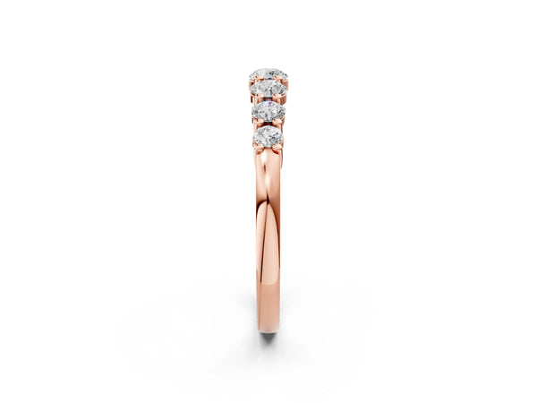 Rose gold Round Diamond Prong-Set Half-Eternity Band