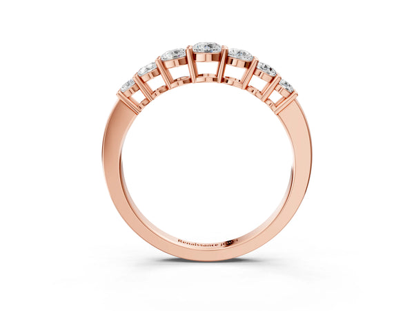 Rose gold Round Diamond Prong-Set Half-Eternity Band