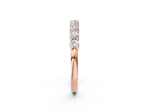 Rose gold Round Diamond Prong Set Half-Eternity Band