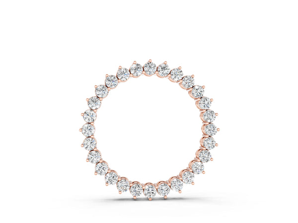 Rose gold Round Diamond Prong-Set Halo Pendant