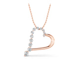Rose gold Round Diamond Prong-Set Heart Pendant_7