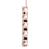 Rose gold Round Diamond Prong-Set Swirl Pendant 2