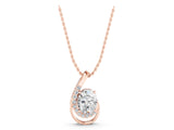 Rose gold Round Diamond Prong Set Swirl Pendant_4