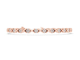 Rose gold Round Diamond Prong Set Tennis Bracelet with X-Link Band_2