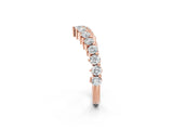 Rose gold Round Diamond Prong Set White Gold Curved Band_5