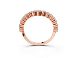 Rose gold Round Diamond Prong Set White Gold Curved Band_6