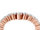 Rose gold Round Diamond Prong Set White Gold Curved Band_7
