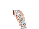 Rose gold Round Diamond Prong Set White Gold Curved Band_8