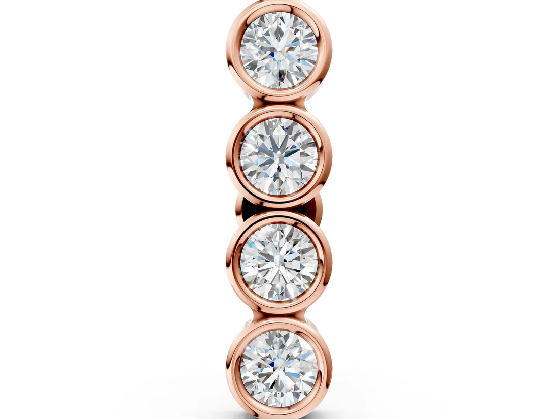 Rose gold Round Diamond Row Flatback Earring