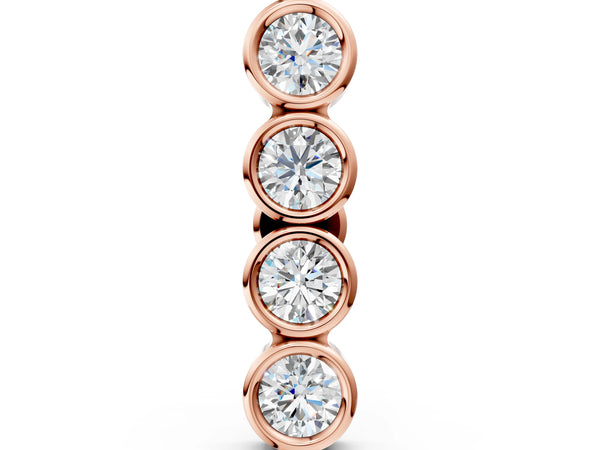 Rose gold Round Diamond Row Flatback Earring